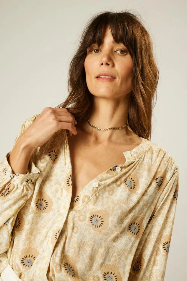 Tops Shop Natalie Martin TOLAN SHIRT Vintage Flowers Sand
