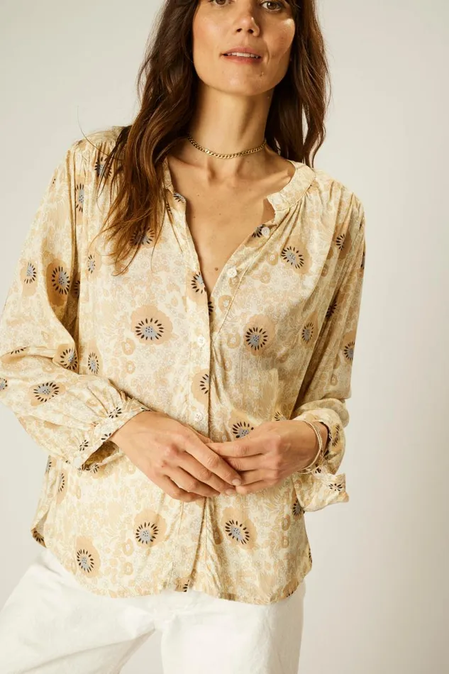 Tops Shop Natalie Martin TOLAN SHIRT Vintage Flowers Sand