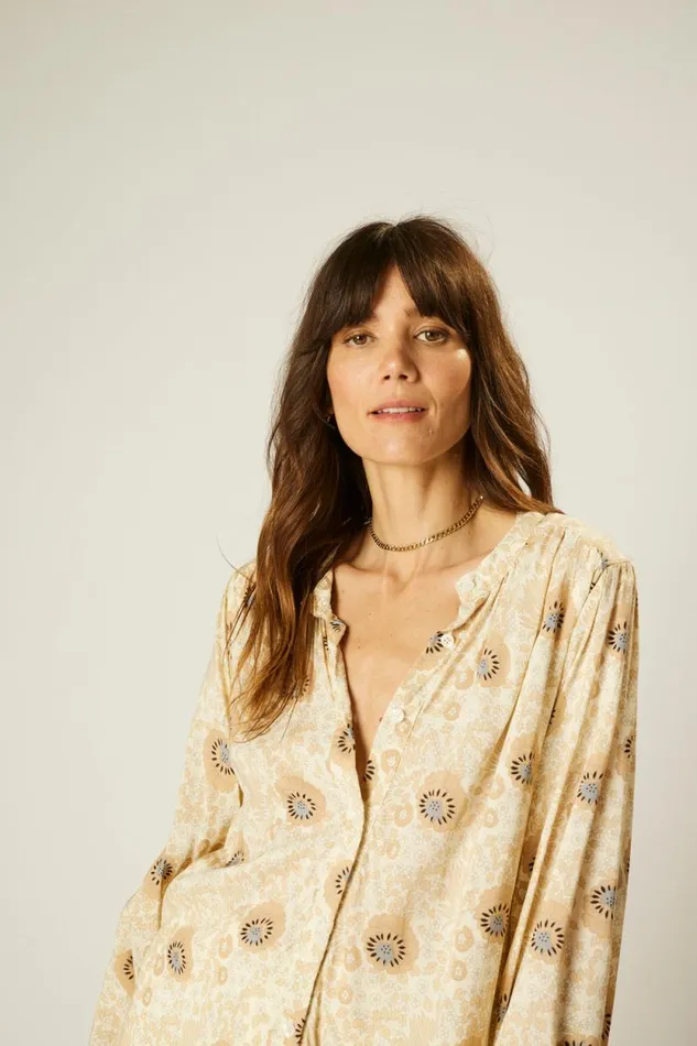 Tops Shop Natalie Martin TOLAN SHIRT Vintage Flowers Sand