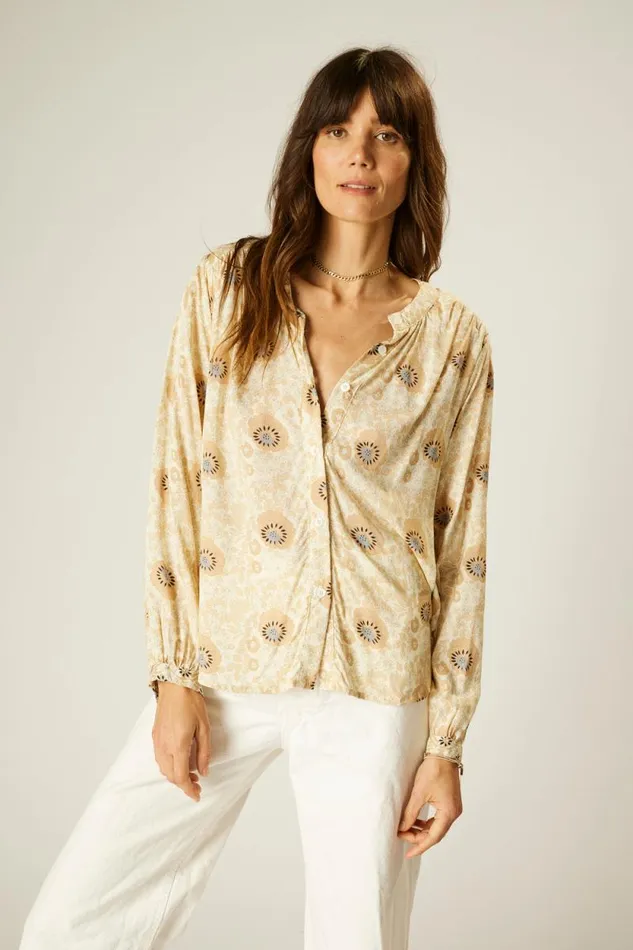 Tops Shop Natalie Martin TOLAN SHIRT Vintage Flowers Sand