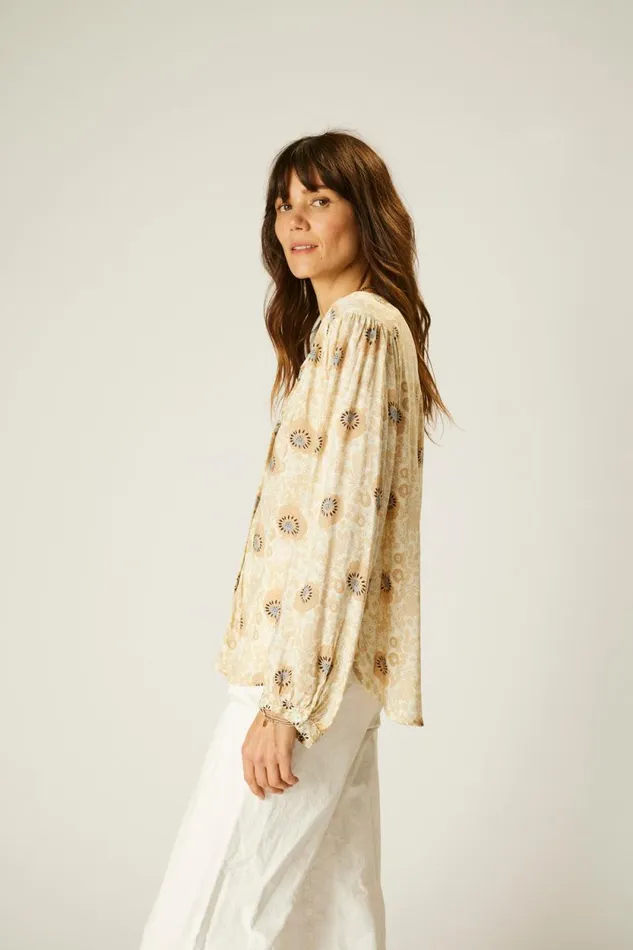 Tops Shop Natalie Martin TOLAN SHIRT Vintage Flowers Sand
