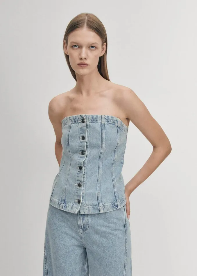 Tops Women ALOHAS Troyes Blue Denim Tank