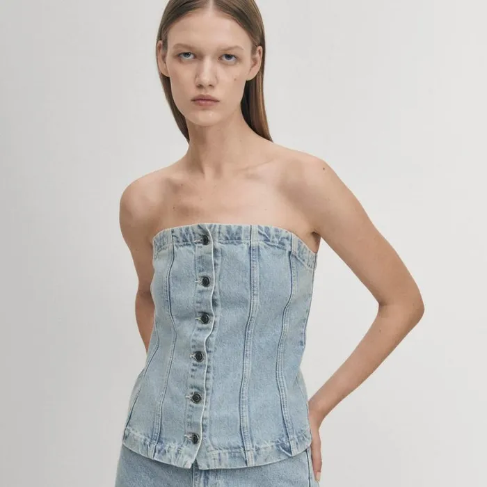 Tops Women ALOHAS Troyes Blue Denim Tank