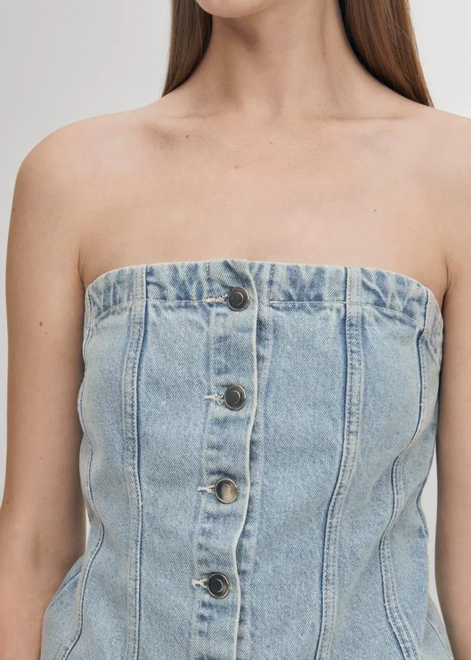 Tops Women ALOHAS Troyes Blue Denim Tank
