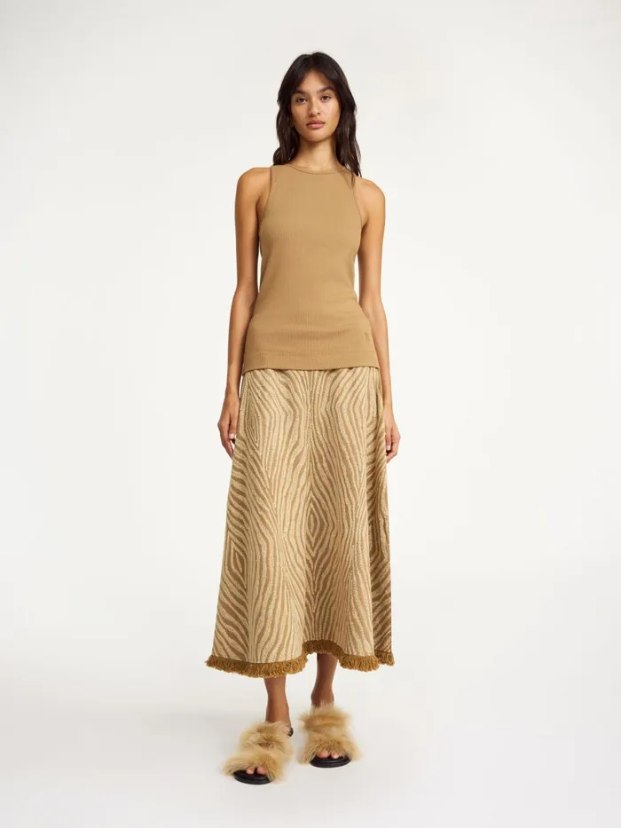 Tops Women By Malene Birger Amani Organic Cotton Tank Top Light Brown