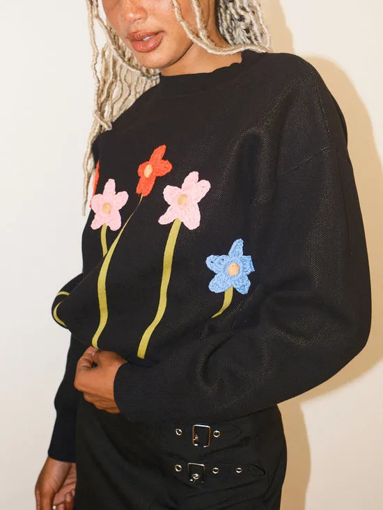 Tops Women Fleur Sweater Blk Lisa Says Gah