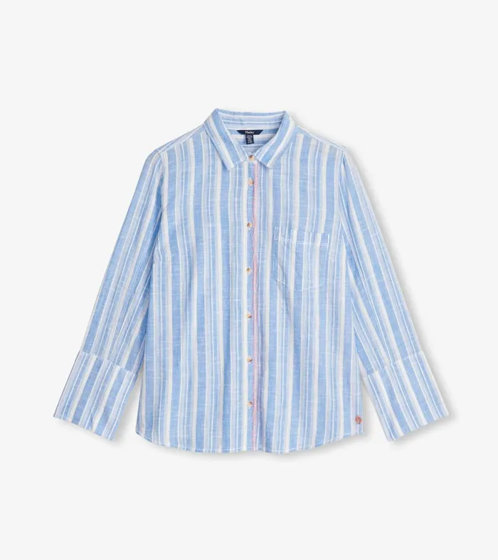 Tops Women Hatley Cindy Blouse 8211 Light Blue Stripes