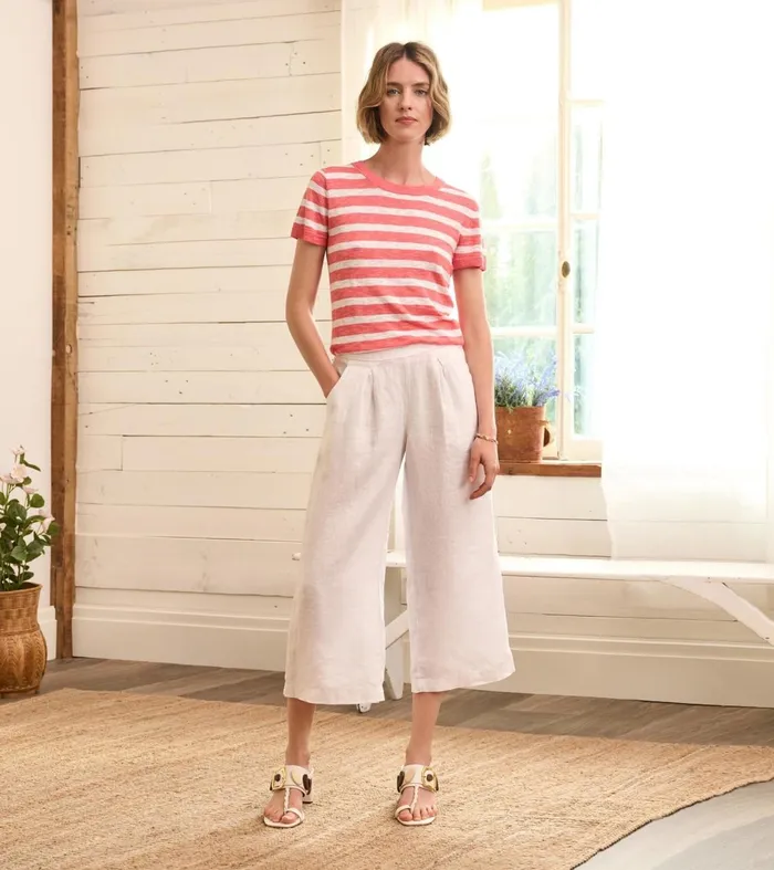 Tops Women Hatley Simone Knit Tee 8211 Coral Stripes