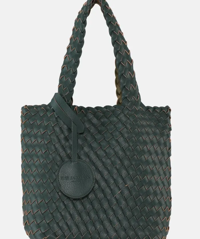Tote Bag 8211 Beetle Dark Green Metallic Accessories Ilse Jacobsen Bags