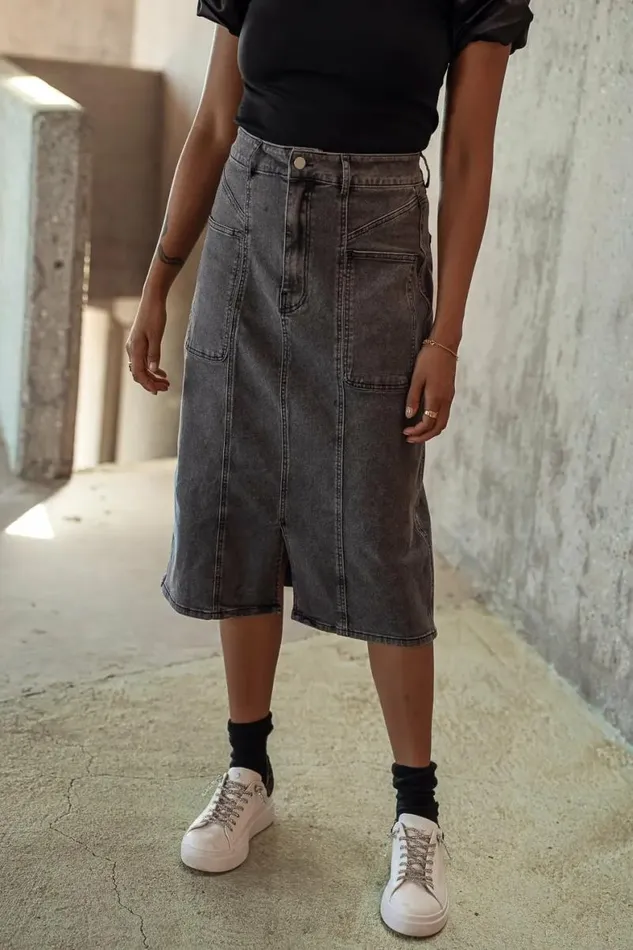 Trina Denim Skirt Black Women Bohme Skirts