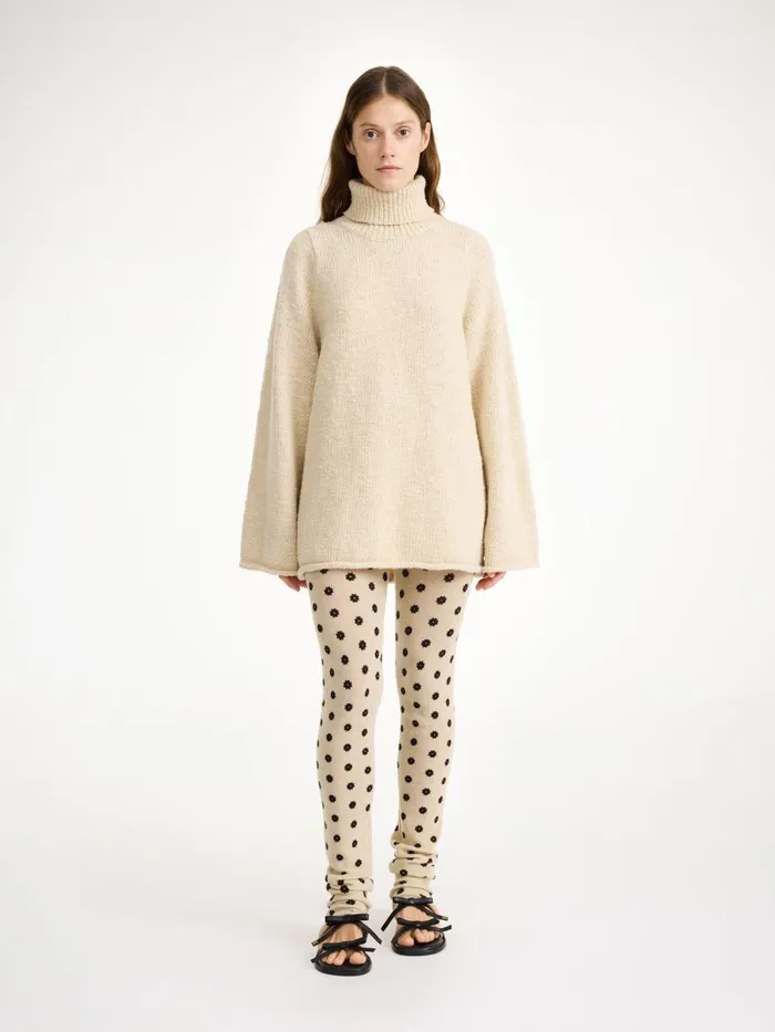 Trousers Women By Malene Birger Breele Wool Leggings Graphic Flower