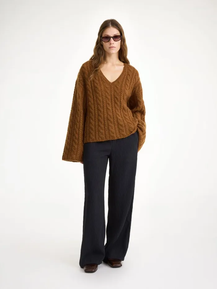 Trousers Women By Malene Birger Darja Wideleg Trousers Black