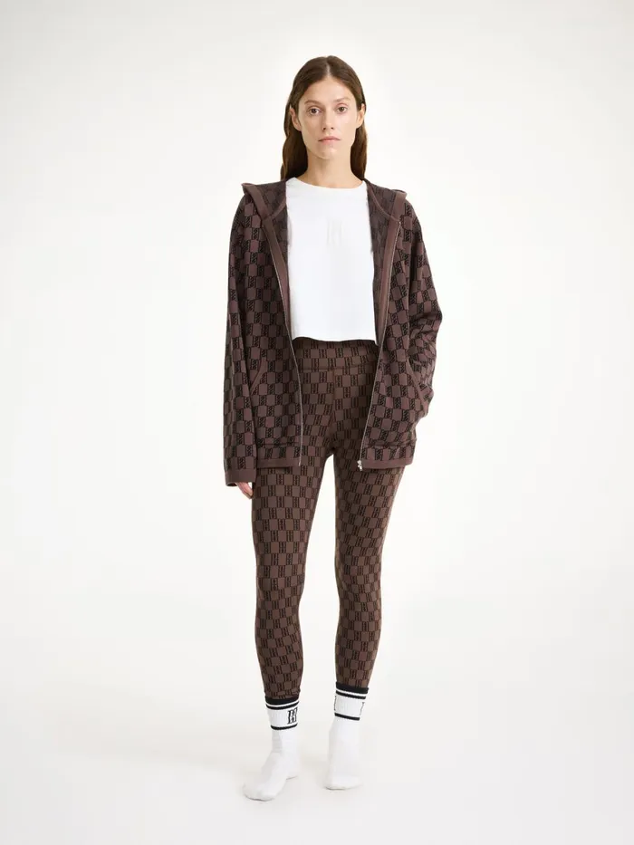 Trousers Women By Malene Birger Polene Athletic Leggings Dark Mahogany