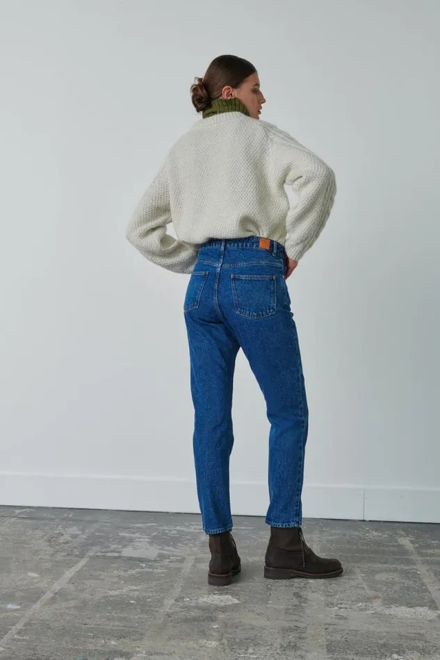Trousers Women Soeur BARNEY JEANS Washed Blue Denim