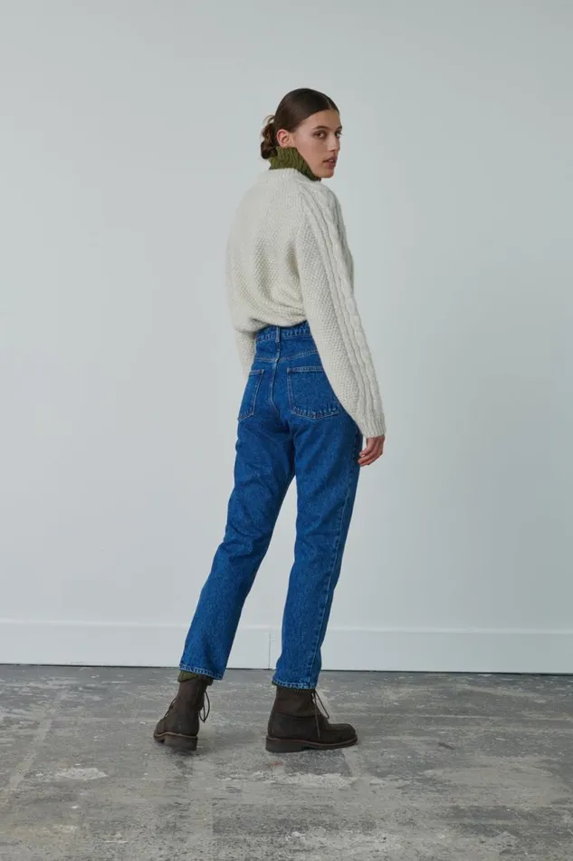 Trousers Women Soeur BARNEY JEANS Washed Blue Denim