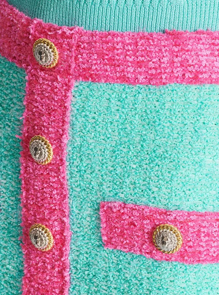 Twotone Buttoned Knit Skirt Multicolor Women Balmain Skirts