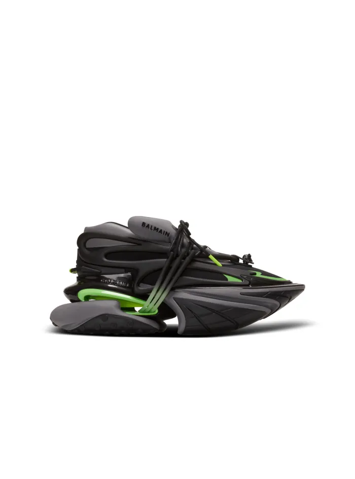 Unicorn Low Sneakers In Neoprene And Calfskin Black Men Balmain Sneakers