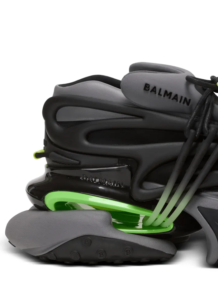 Unicorn Low Sneakers In Neoprene And Calfskin Black Men Balmain Sneakers