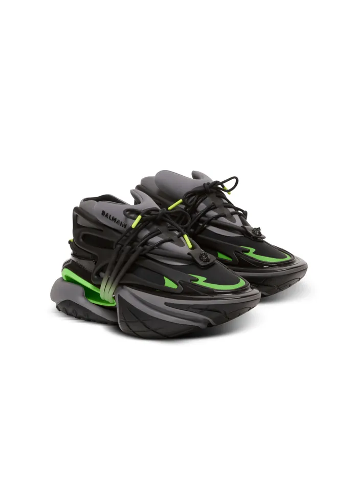 Unicorn Low Sneakers In Neoprene And Calfskin Black Men Balmain Sneakers