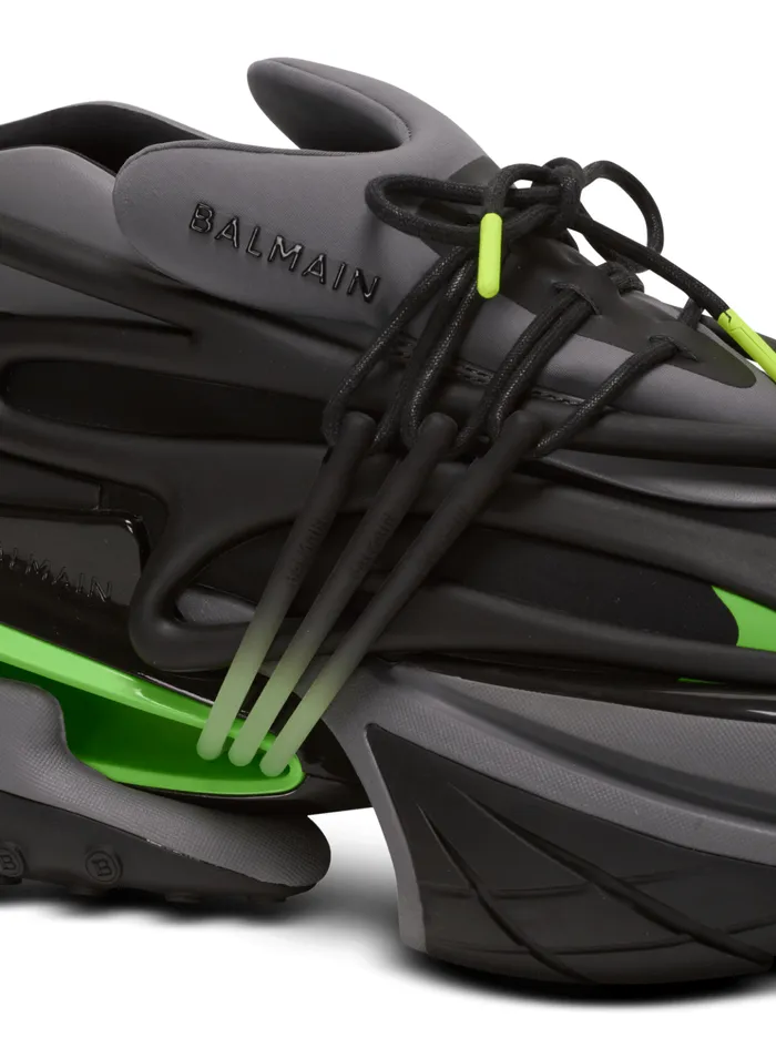 Unicorn Low Sneakers In Neoprene And Calfskin Black Men Balmain Sneakers