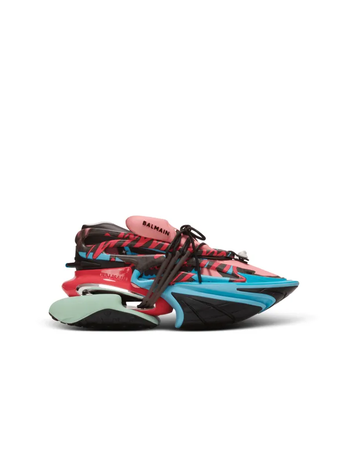 Unicorn Low Sneakers In Neoprene And Calfskin Multicolor Men Balmain Sneakers