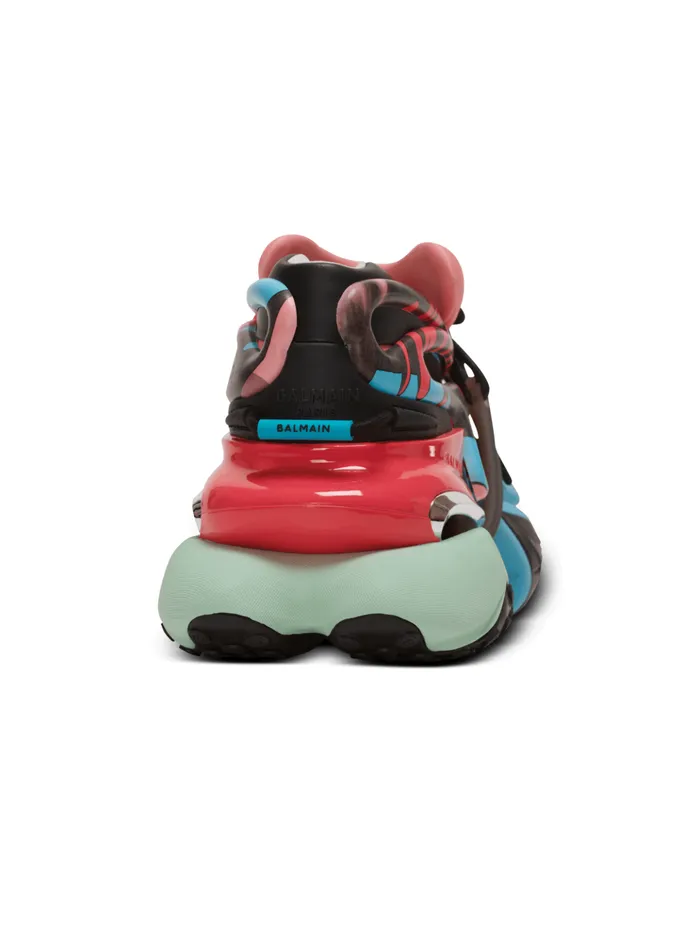 Unicorn Low Sneakers In Neoprene And Calfskin Multicolor Men Balmain Sneakers