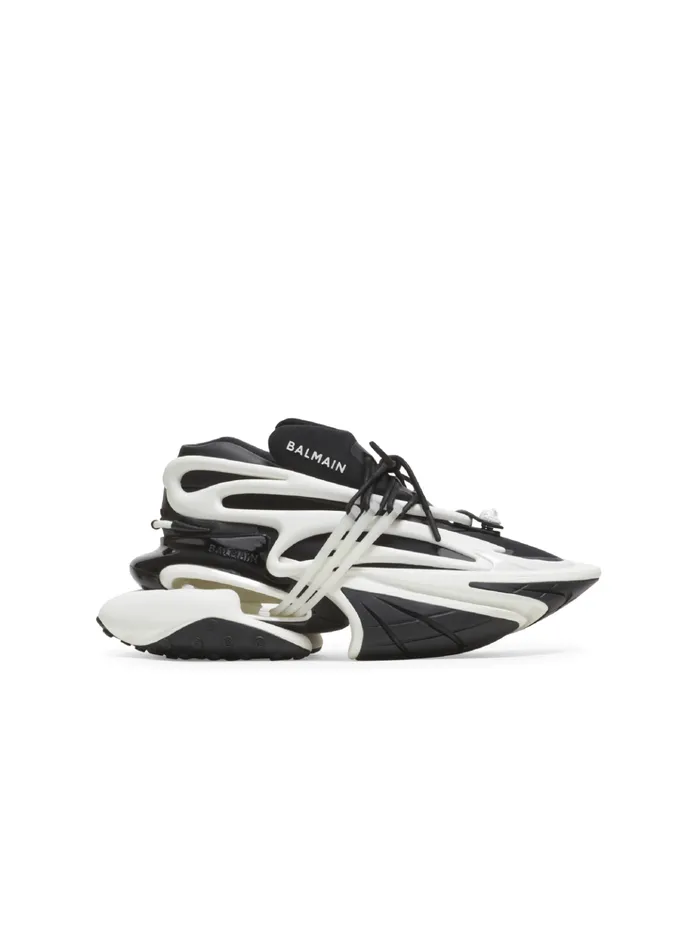 Unicorn Sneakers In Twotone Neoprene And Leather Black Women Balmain Sneakers