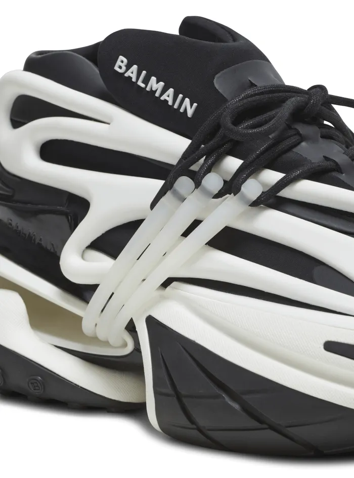 Unicorn Sneakers In Twotone Neoprene And Leather Black Women Balmain Sneakers