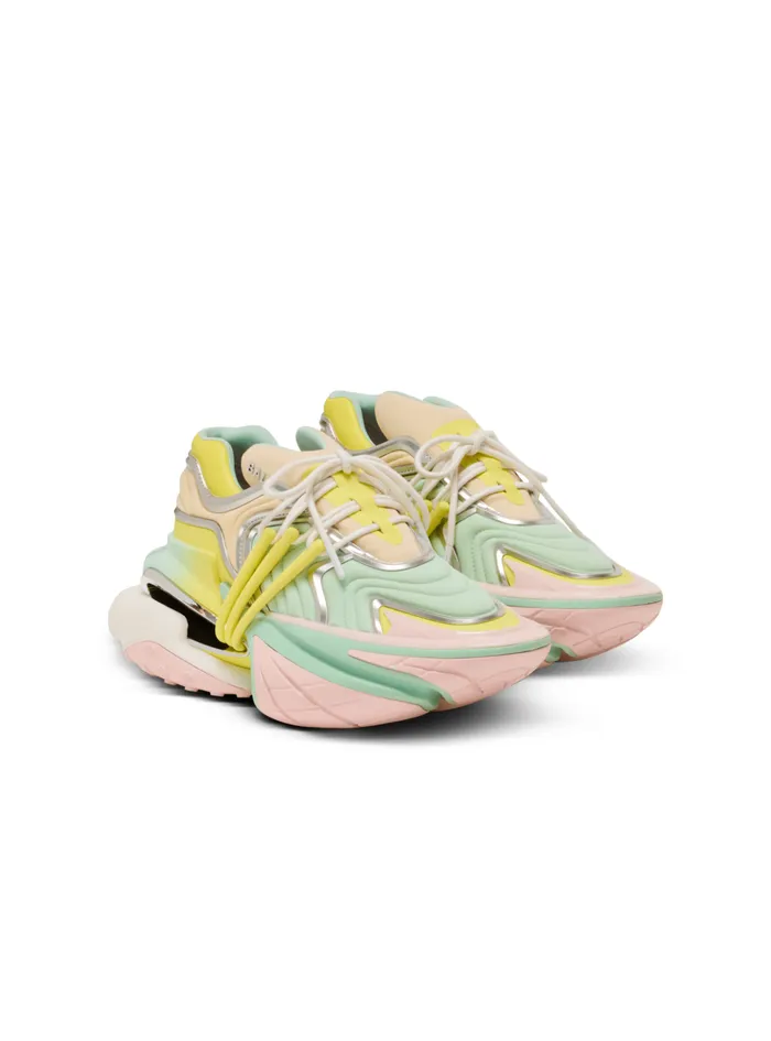 Unicorn Wave Trainers In Neoprene And Calfskin Multicolor Women Balmain Sneakers