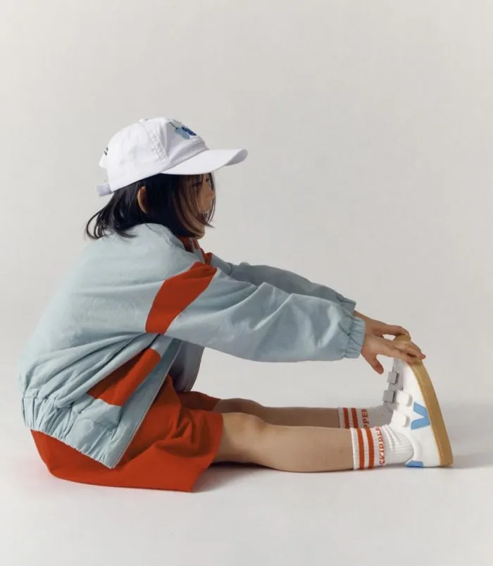 VEJA Esplar Kids ESPLAR LEATHER WHITE AQUA NATURAL