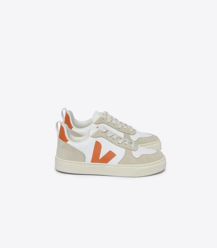 VEJA V10 Kids V10 LACES LEATHER WHITE FURY ALMOND