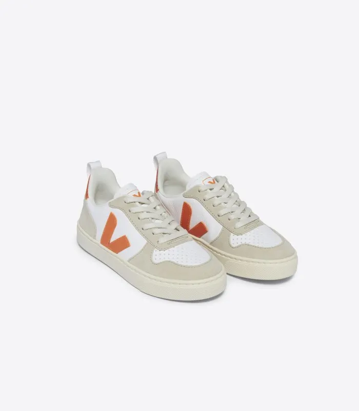VEJA V10 Kids V10 LACES LEATHER WHITE FURY ALMOND