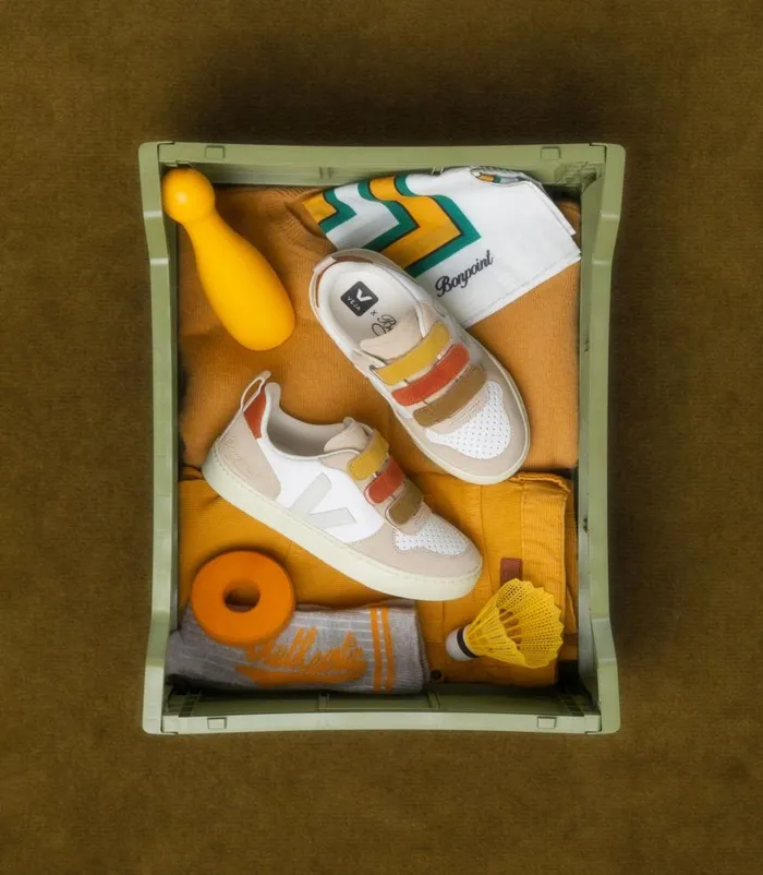 VEJA V10 Kids V10 LEATHER VEJA X BONPOINT MULTICO ALMOND