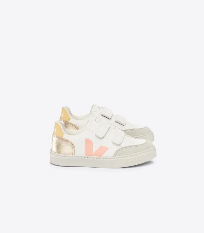 VEJA V12 Kids V12 LEATHER WHITE MULTICO PLATINE