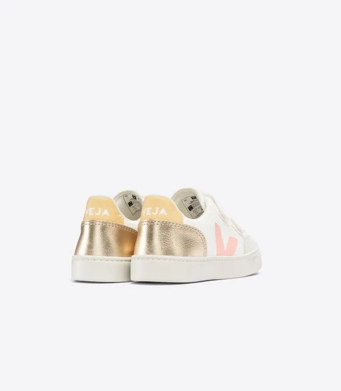 VEJA V12 Kids V12 LEATHER WHITE MULTICO PLATINE