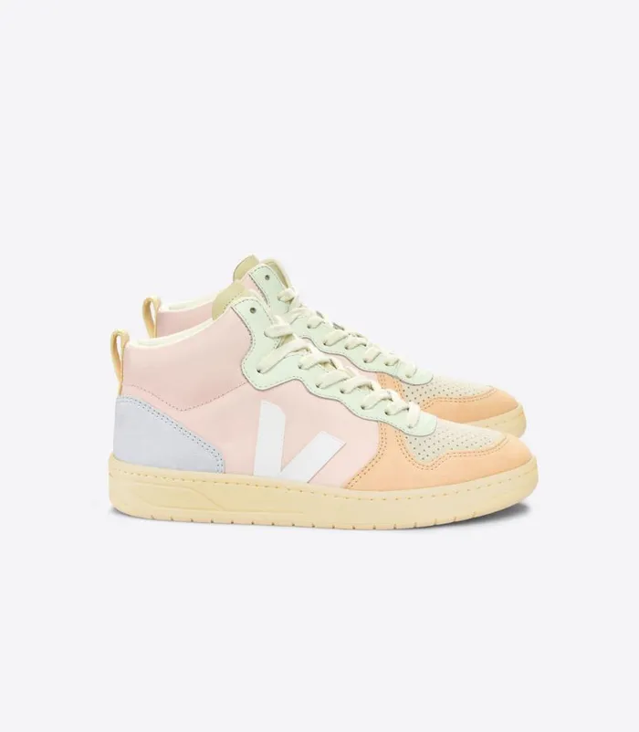 VEJA V15 Women V15 LEATHER PETALE WHITE MULTICO