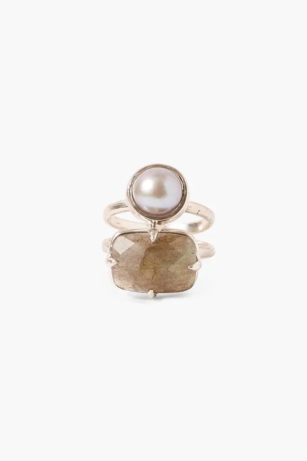 Venus Stacked Ring Labradorite Women Chan Luu Rings