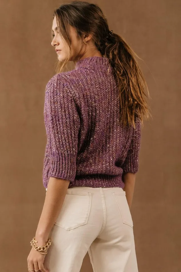 Vero Moda Brie Short Sleeve Sweater In Purple Purple Women Bohme Sweaters