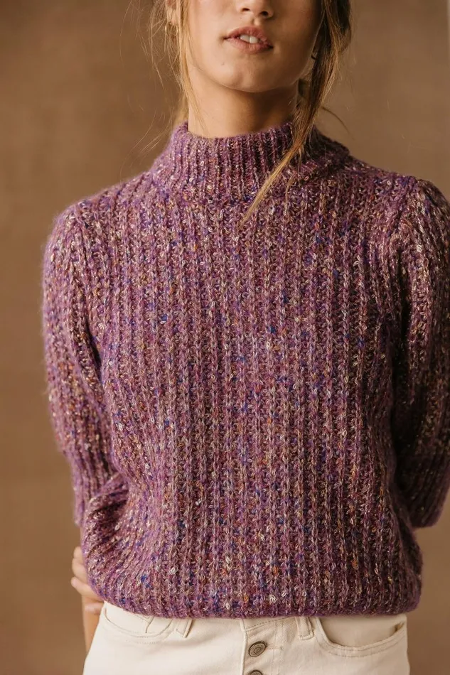 Vero Moda Brie Short Sleeve Sweater In Purple Purple Women Bohme Sweaters