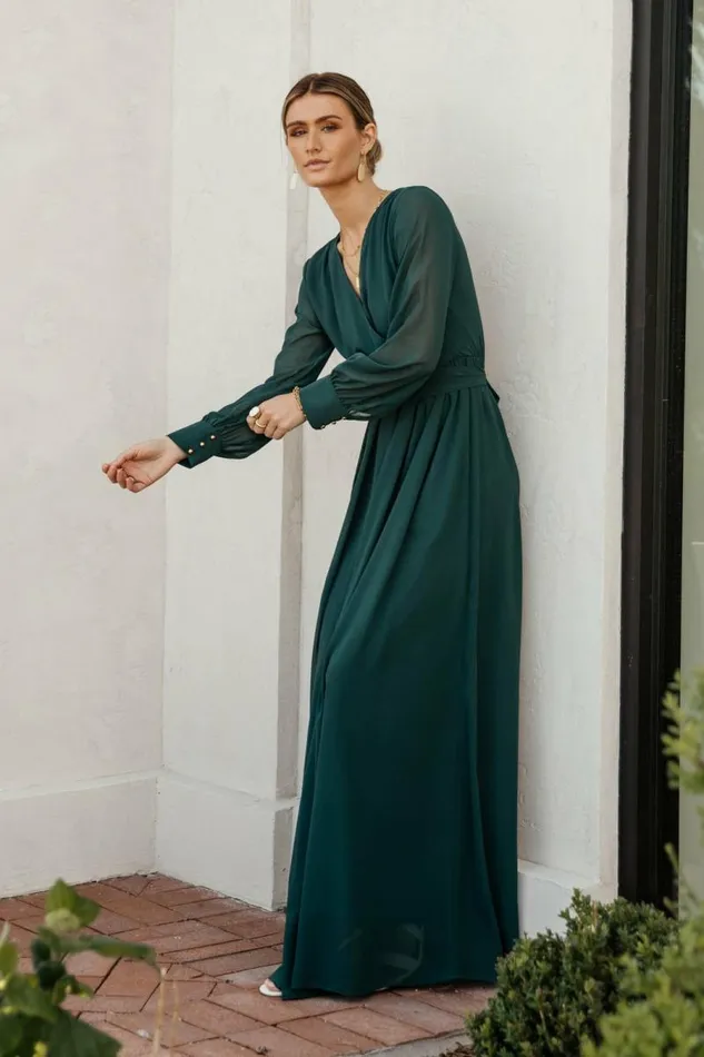 Veronica Maxi Dress In Emerald 8211 FINAL SALE Emerald Women Bohme Dresses