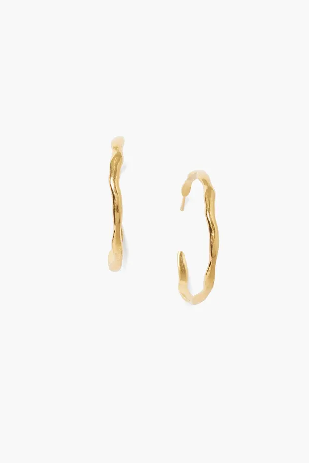 Wave Hoop Earrings Yellow Gold Women Chan Luu Earrings