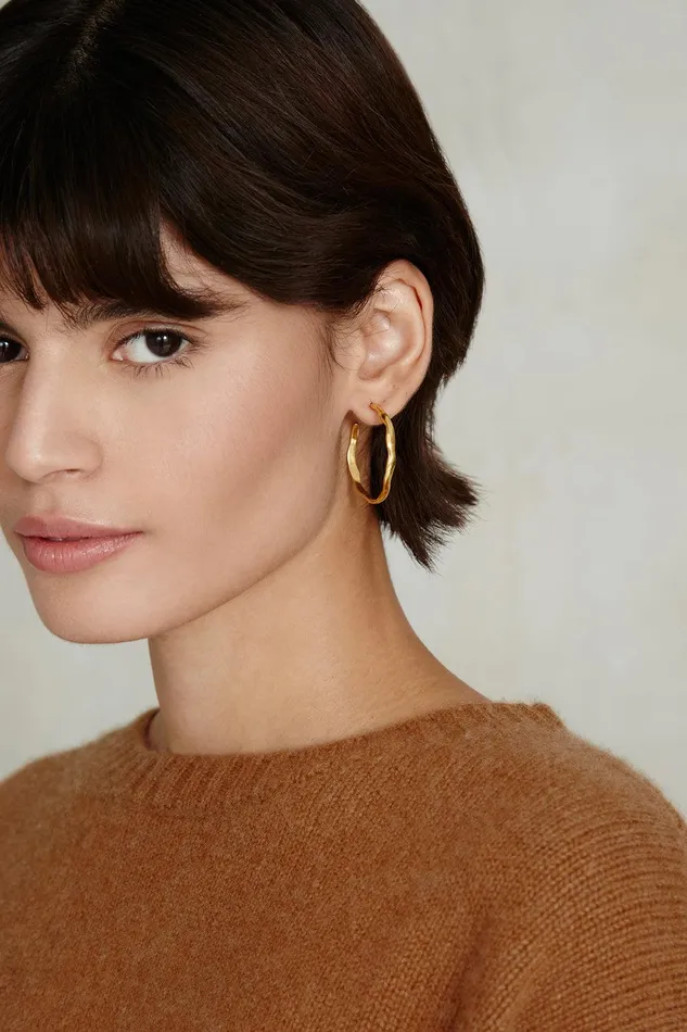 Wave Hoop Earrings Yellow Gold Women Chan Luu Earrings