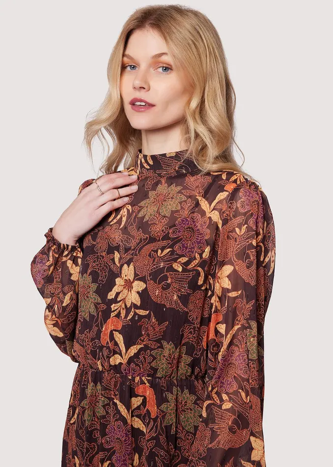 Wild Bergamot LS Maxi Dress Burgundy Women Lost Wander Dresses