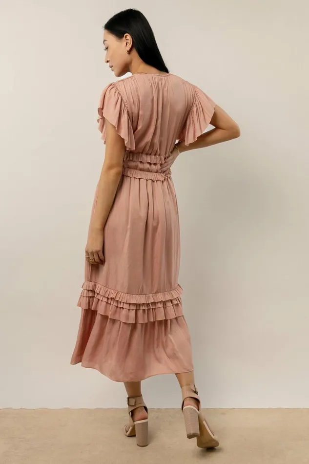 Willa Ruffle Dress In Blush Blush Women Bohme Dresses