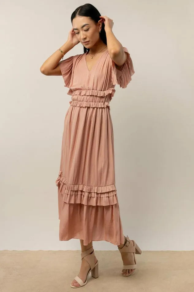Willa Ruffle Dress In Blush Blush Women Bohme Dresses
