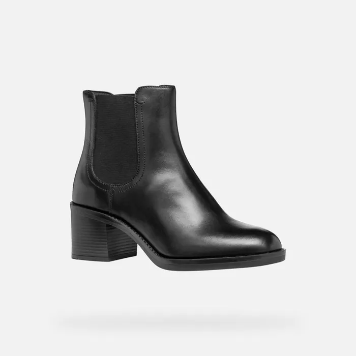 Woman Geox Ankle Boots SERILDA 60 WOMAN Black Medium Heel Ankle Boots Black