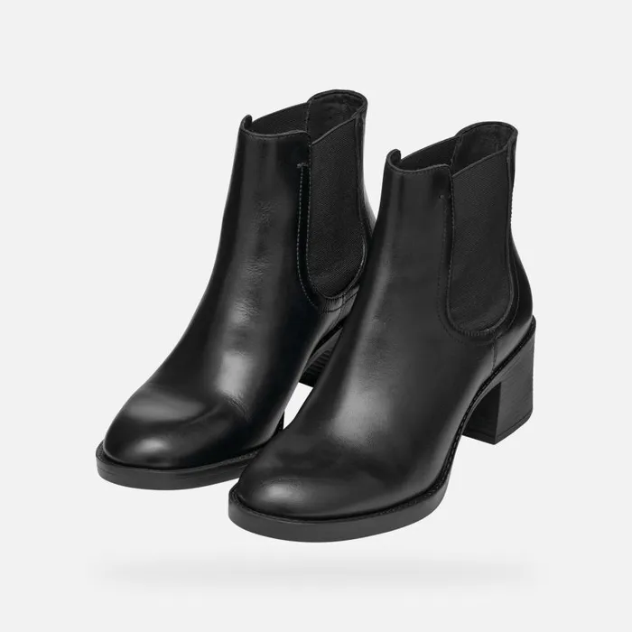Woman Geox Ankle Boots SERILDA 60 WOMAN Black Medium Heel Ankle Boots Black
