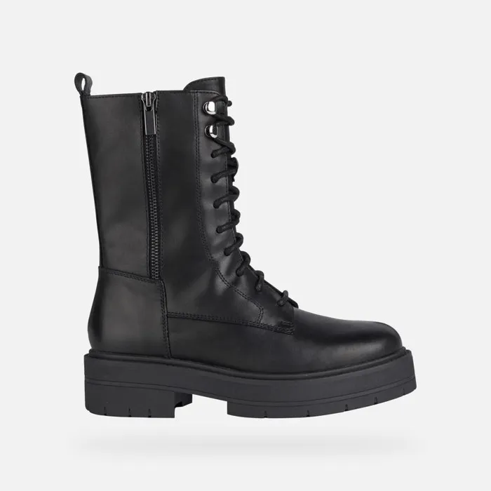 Woman Geox Ankle Boots SPHERICA EC7 WOMAN Black Combat Boots Black