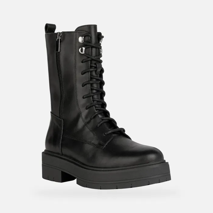 Woman Geox Ankle Boots SPHERICA EC7 WOMAN Black Combat Boots Black