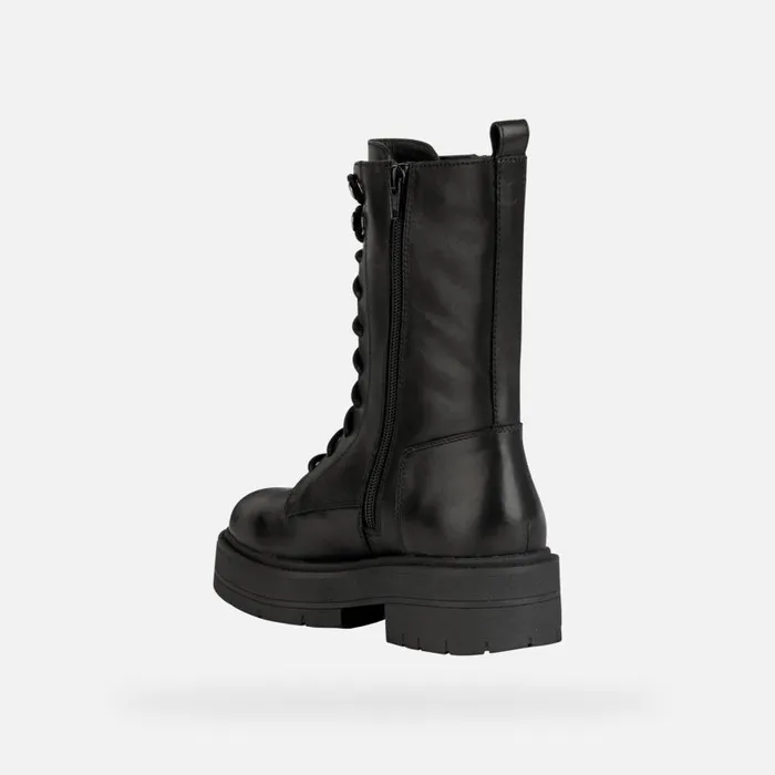 Woman Geox Ankle Boots SPHERICA EC7 WOMAN Black Combat Boots Black